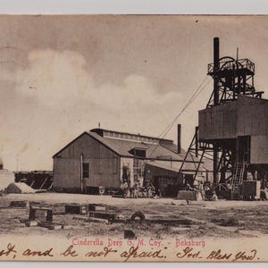 CINDERELLA DEEP, Gold Mine, Boksburg, Antike Postkarte, Geschrieben TRANSVAAL 1904 Nach Charles Symonds, Falmouth, Cornwall, Sallo Epstein, Durban