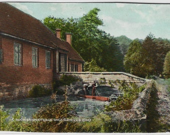 GROOMBRIDGE PLACE, Back Bridge and Moat, Kent, Vintage Postcard, Photochrom, c1910