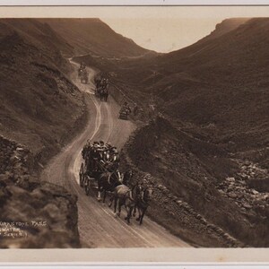 DESCENDING KIRKSTONE PASS, to Ullswater, Horses and Wagon, G P Abrahams Series, Antique Real Photo Postcard, Posted in 1923