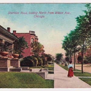 Carte postale ancienne - Urban Americana - Sheridan Road, CHICAGO, Illinois, publiée en 1913