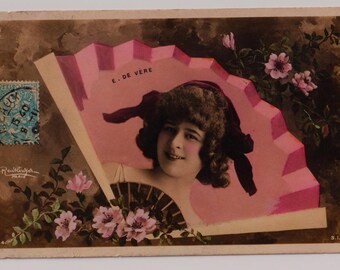 Antique French Actress Postcard, Elise de Vere, Belle Epoque, 1905