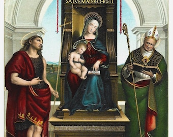 De ANSIDEI MADONNA van RAPHAEL, ansichtkaart antieke religieuze kunst, Misch & Co, ca. 1910