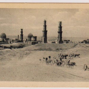 Carte postale égyptienne antique de la Première Guerre mondiale avec photo réelle, TOMBES des MAMELUKS, LE CAIRE, Castro Brothers Editors, Le Caire
