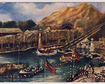 Antique Postcard: The Fairy Archipelago, Crystal Palace Funfair, 1907 Norwood Postmark