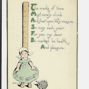 Süßes DUTCH GIRL, Gemessen mit dem Lineal, H.L.Woehler, Antike Künstler Postkarte, 1913