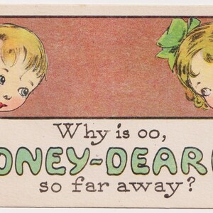 Carte postale d'artiste ancienne de 1920, HONEY DEARIE, enfants, Solomon Bros, fabriquée aux États-Unis