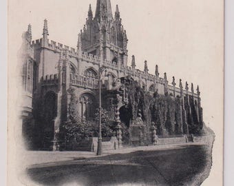 St. MARY'S CHURCH, Oxford, Antique British Postcard, Posted in 1905