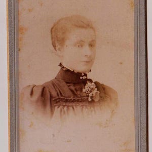 Delightful WOMAN, Wonderful FASHION, Hairstyle, Antique Carte de Visite Photograph, E S Ball, Cambridge, c1900