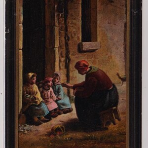 MUTTER und KINDER, Francois MILLET, Antike Kunst-Postkarte, Gesendet 1907