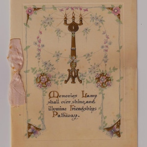 Kerzenleuchter, ANTIQUE Künstler Weihnachten Scrap/Karte/Ephemera, goldene Berührungen, 1912