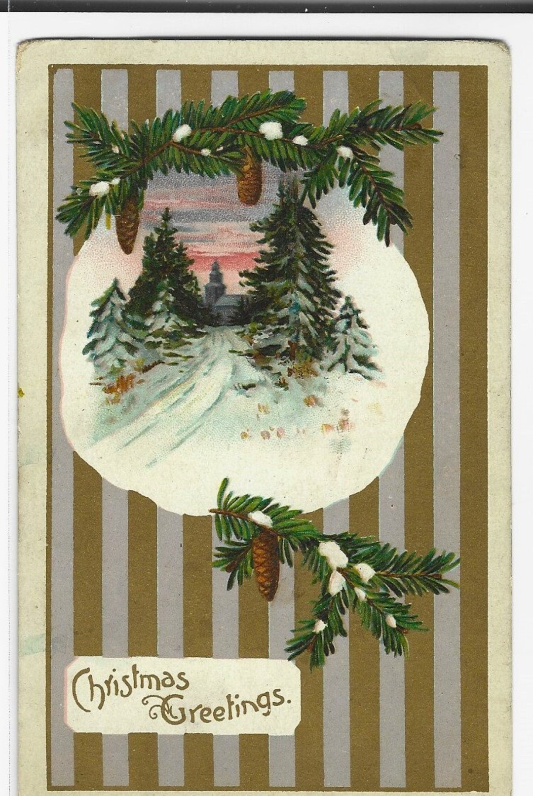 SNOWSCAPE Pine Cones and Branches Vintage CHRISTMAS - Etsy UK