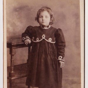Victorian Italian Carte de Visite Photograph, Delightful Young CHILD, Wonderful FASHION! , c1900, Giulio Benzi, Asti