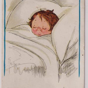 Carte postale d'artiste vintage Don't Wake Me Up, I'm Dreaming, Grace DRAYTON, 1915