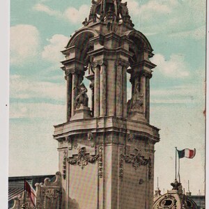 MOSTRA FRANCO-BRITANNICA, Palazzo delle Arti Applicate Francesi, Cartolina Antica, Spedita nel 1908, Serie di San Valentino