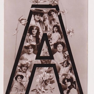 ACTRICES EDOUARDIENNES, Lettre A, Rotary, Carte postale ancienne avec photo réelle, Publié en 1905