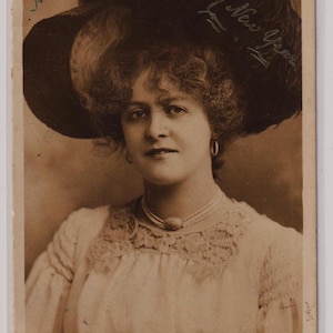 ミス マリー スタッドホルム、アンティーク リアルフォト新年ポストカード、エドワード朝の女優、フィルコ シリーズ、1904 年掲載
