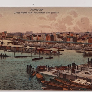 AMBURGO, JONAS HARBOUR, Antica cartolina tedesca, pubblicata nel 1913