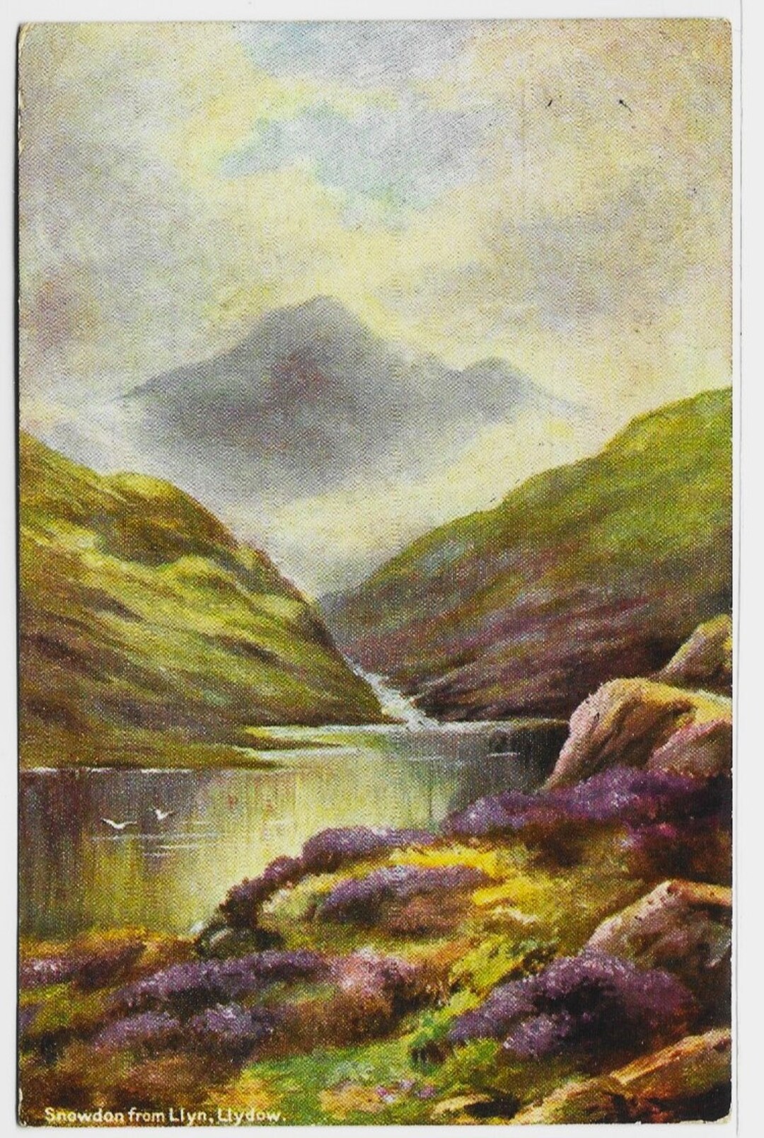 SNOWDON From Llyn Llydow WALES Vintage ARTIST Postcard Etsy