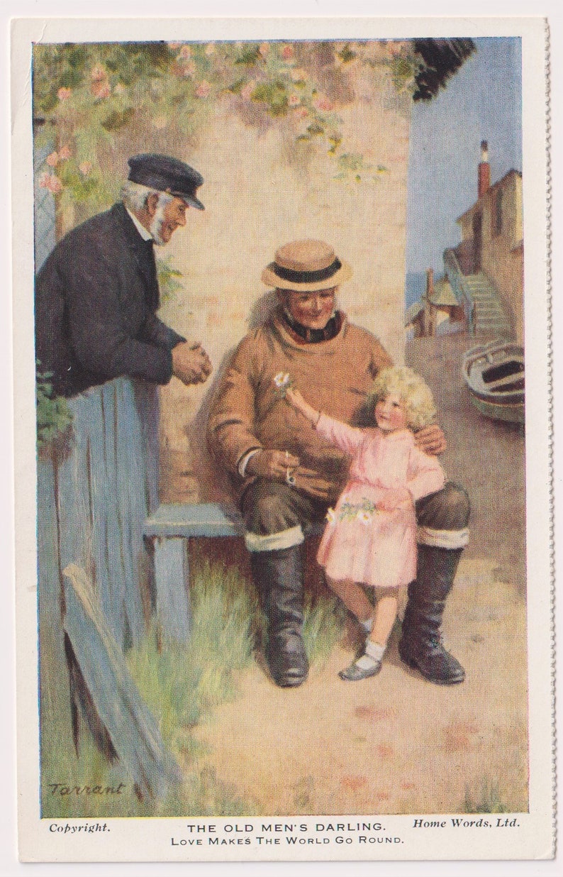 c1910s Vintage Artist Postcard Home Words Series PERCY TARRANT The Old Men/'s DARLING