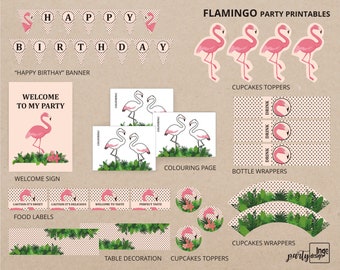 Flamingo Printable Party Pack/ INSTANT DOWNLOAD - Etsy