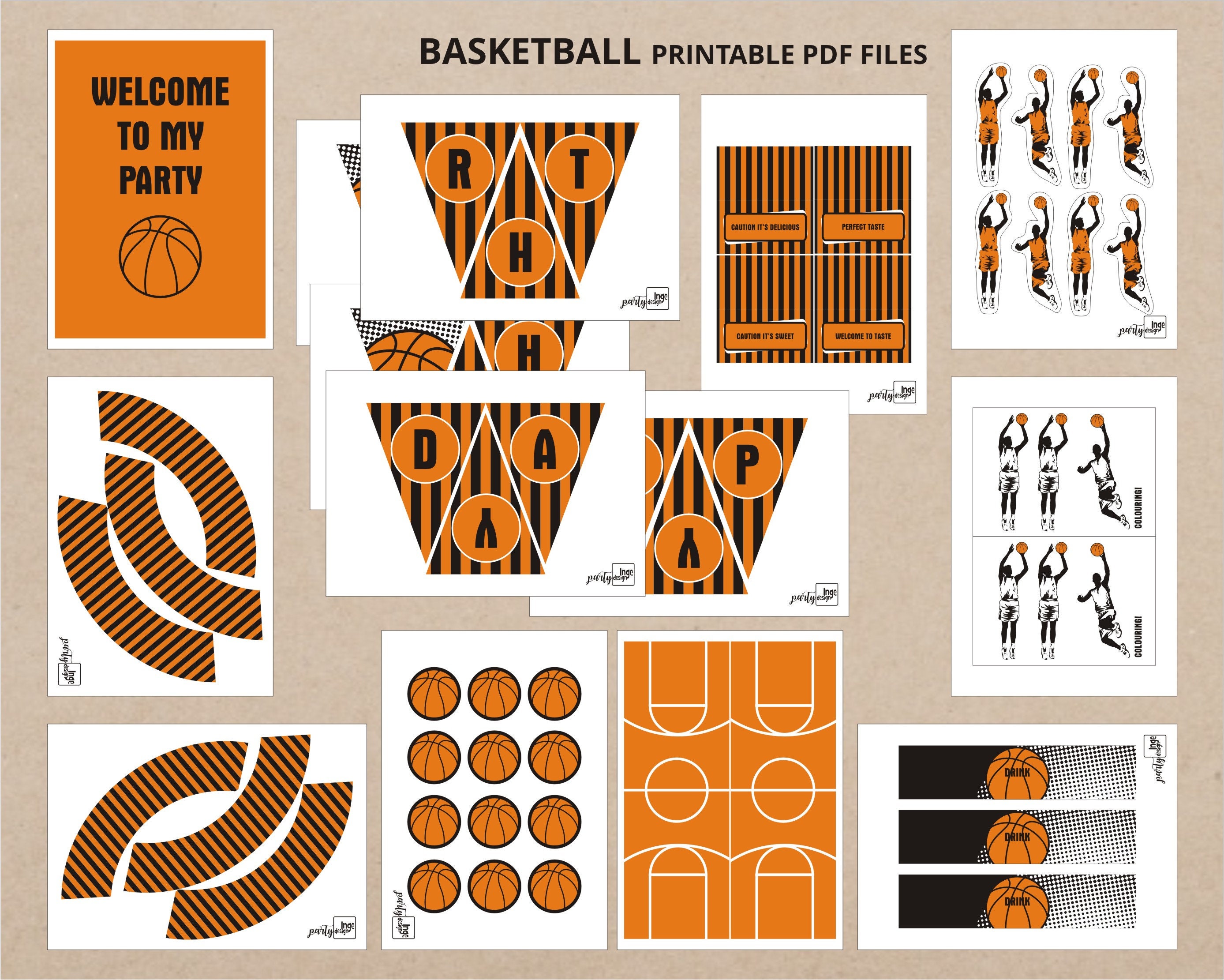 Basketball Theme / Printable DIY / Birthday Party Decorations - Etsy ...