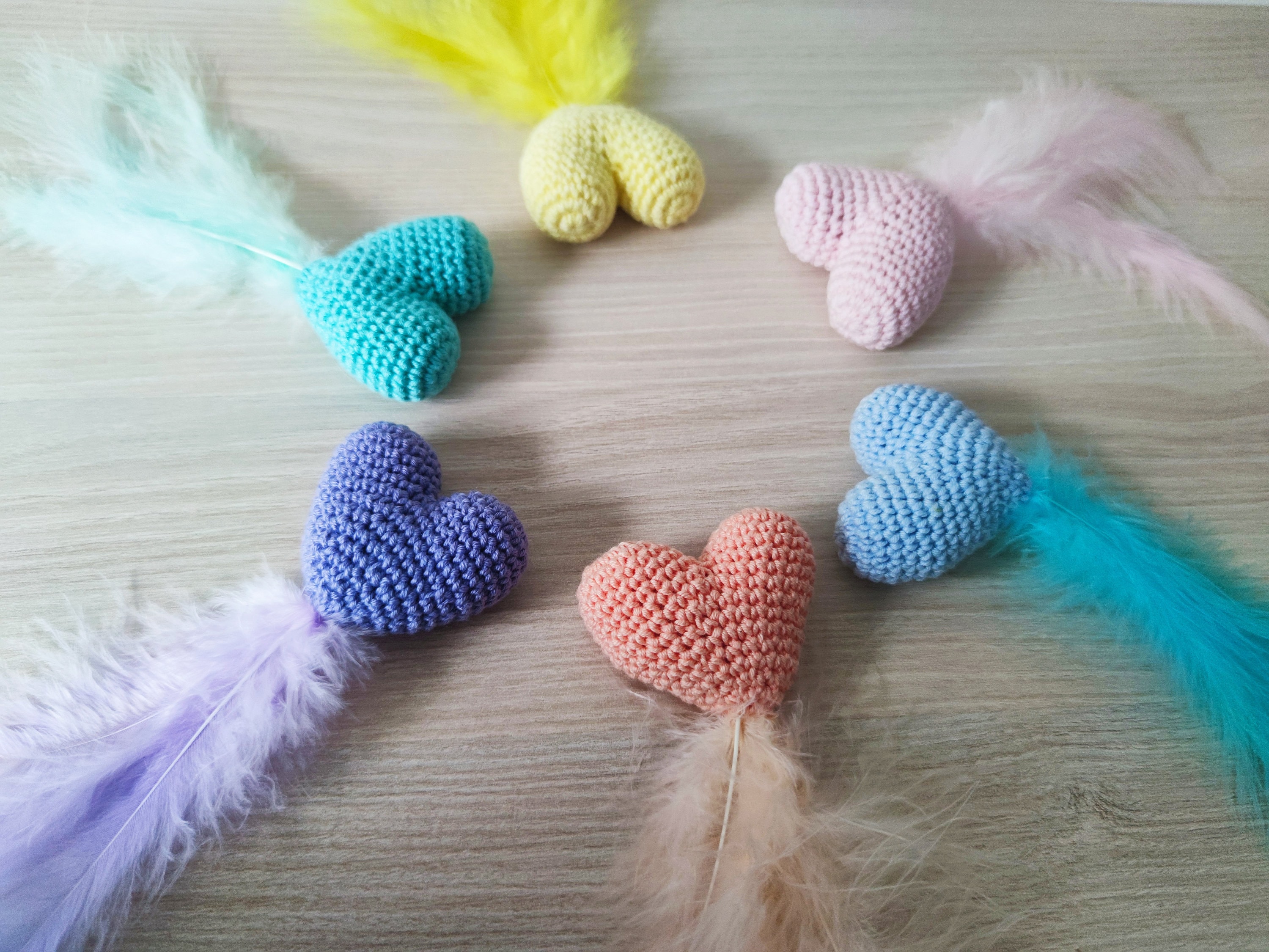 Jouet Pour Chat Coeur Léger à Plumes