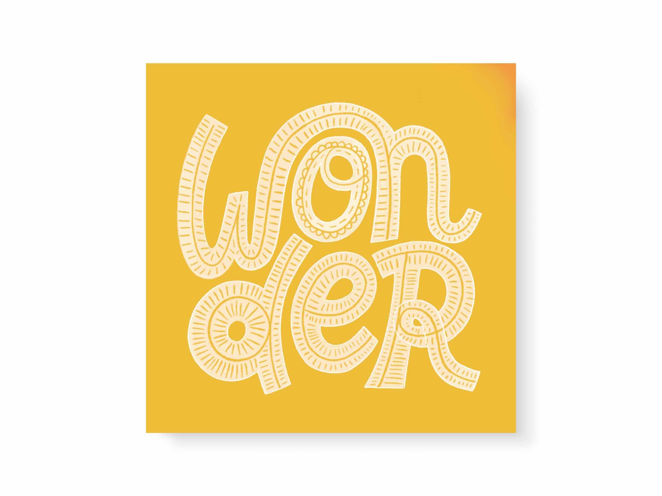 Wonder Cursive Blue Wonder, Hand Lettering Art Print, Kids Art, Gift for Baby, Nursery Wall ...