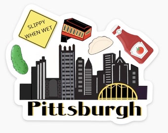 Yinz Mega Super Deluxe Waterproof Vinyl Pittsburgh Sticker Starter Pack Pierogi| PGH | Free Shipping Pickle Full Size Stickers
