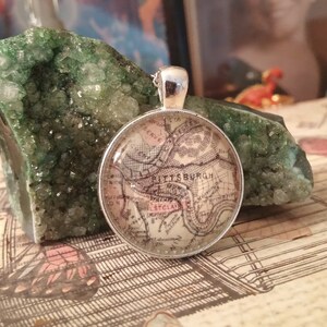 Vintage Style Pittsburgh Map Necklace  | Free Shipping | On Sale| Yinz | 412 | PGH | Customize with a different map!