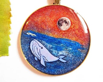 One of a kind Resin Whale Necklace | Ready to Ship | Free Shipping | Ocean | Pittsburgh | On Sale