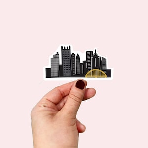 Waterproof Vinyl Pittsburgh Skyline Magnet |  Free Shipping  | Hydroflask| PGH 412