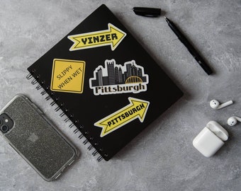 Wasserdichter Vinyl Pittsburgh Yinzer Pfeil Aufkleber |Kostenloser Versand | Kennywood | Hydroflask Aufkleber | Yinz | 412 | PGH |