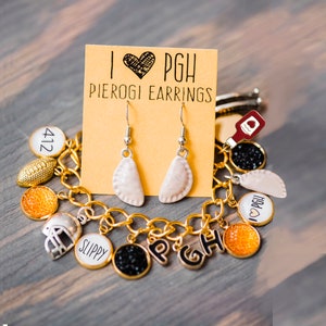 I Love Pittsburgh Charm Bracelet (Premade or Custom) | Free Shipping | Pierogi | Yinzer Gift | 412 | PGH | Bridges