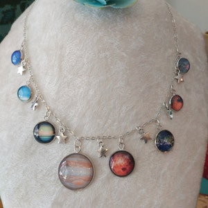 Silver Solar System Necklace w/Pluto Available With or Without Stars image 4
