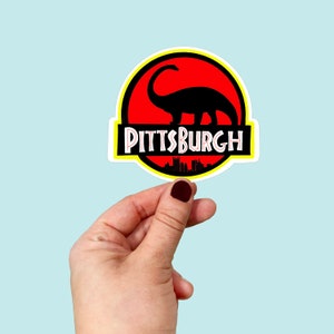 Waterproof Vinyl Pittsburgh Dinosaur Sticker | Free Shipping | Vinyl Decal | 412 | PGH | Dippy