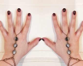 Maanfase-armband met ring en ketting
