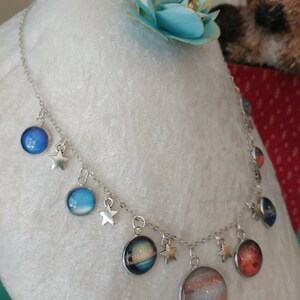Silver Solar System Necklace w/Pluto Available With or Without Stars image 5