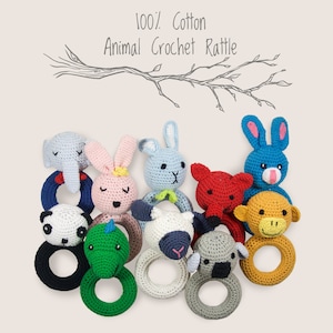 Cotton Crochet Animal Rattle