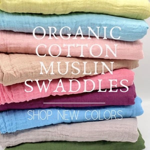 Organic Baby Muslin Swaddle Blanket 100% Cotton Soft & Breathable