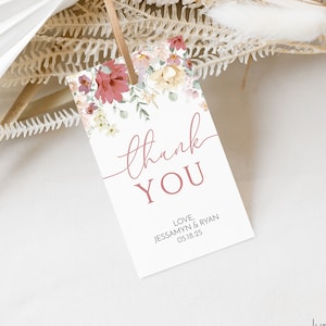 Baby In Bloom Thank You Tag | Wildflower Baby Shower Printable Favor Tag | Wildflower Favour Tag | Floral Thank You |  Boho Thank You