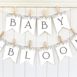 Baby In Bloom Banner Template | Wildflower Baby Shower Printable Banner | Wildflower Decor | Editable Banner | Floral Baby Shower