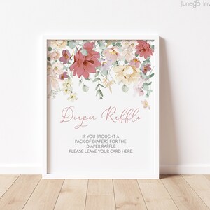 Baby In Bloom Diaper Raffle Sign | Wildflower Editable Sign Template | Spring Wildflowers Sign Template | Instant Download | Edit With Corjl