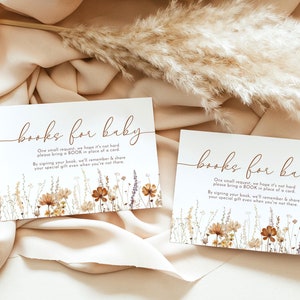 Solicitud de inserción de libro personalizable para baby shower de otoño / Plantilla de libros de otoño para bebés / Tarjeta con libro de flores de otoño / Baby shower Enamórate