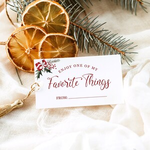 Etiqueta de regalo de fiesta de cosas favoritas / Etiqueta de favor de fiesta de Navidad / Fiesta de cosas favoritas / Invitación navideña / Etiqueta de regalo imprimible de Navidad