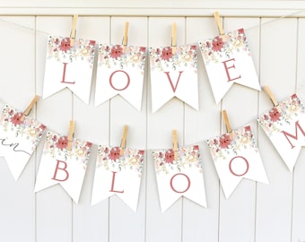 Love In Bloom Banner Template | Wildflower Bridal Shower (Editable)