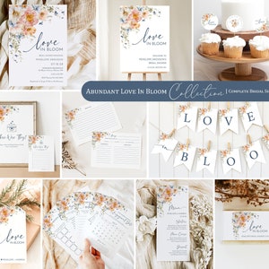 Love In Bloom Bridal Shower Bundle | Wildflower Bridal Shower Set | Love Is In Bloom Floral Bridal Shower Invitation, Games and Decor