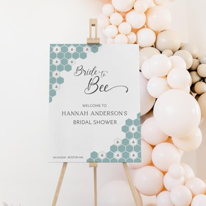 Bride To Bee Shower Welcome Sign Template | Honey Bee Bridal Shower Poster | Bee Bridal Shower Sign | Editable Template