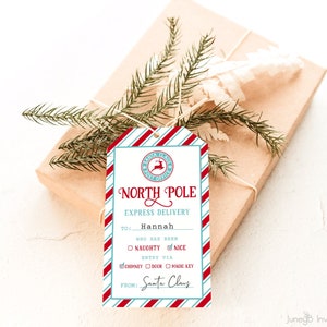 North Pole Tag | Santa Special Delivery Christmas Tags | Editable Santa Gift Tags | From Santa Tags | Personalized Santa Tags | Template