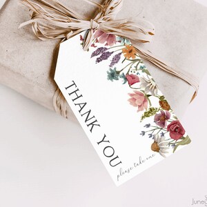 Wildflower Bridal Shower Favor Tag | Thank  You Favor Tag | Favor Tag Template | Wildflower Thank You | Boho Shower | Editable Template