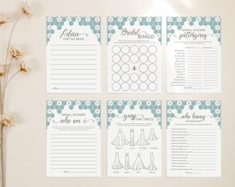 Bride To Bee Bridal Shower Games: Honeycomb Bee Theme (Printable Template)